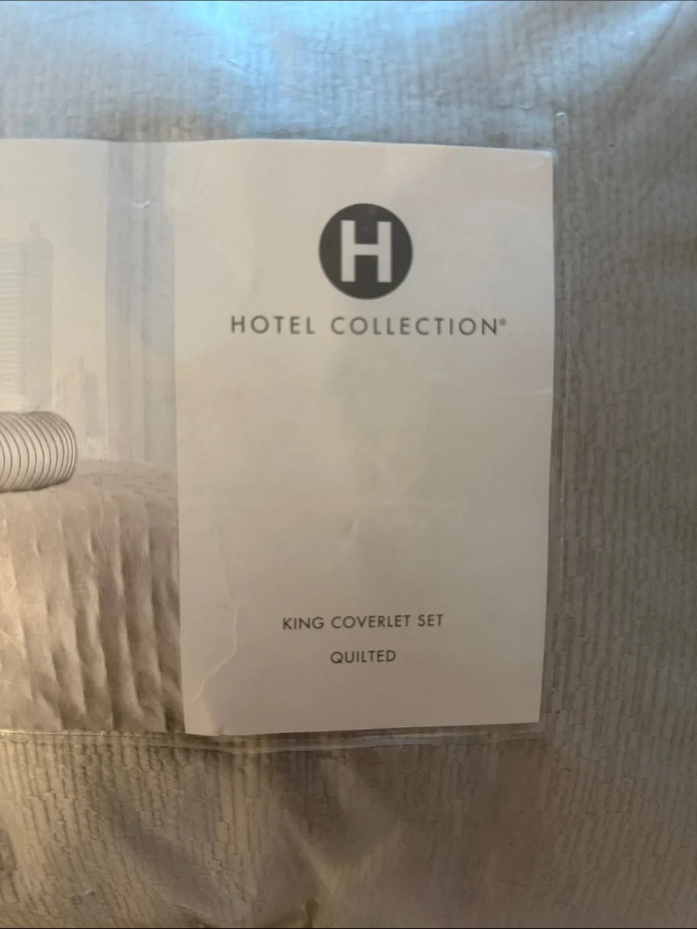 Hotel Collection Quilted Coverlet Set in Silver Gray New